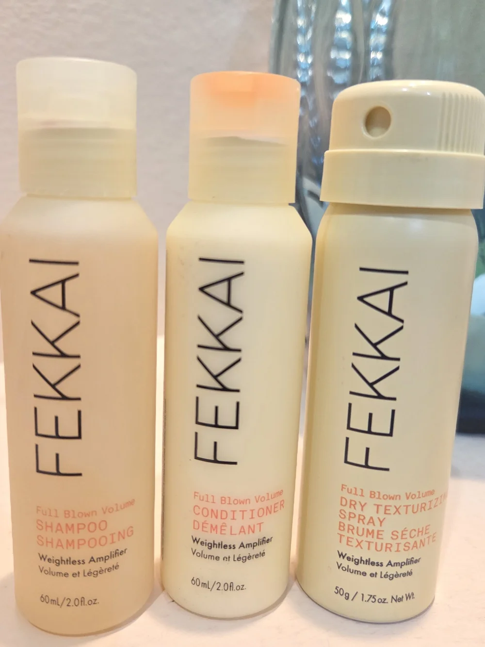 Fekkai Full Blown Volume Travel Trio Shampoo Conditioner Dry Texturizing Spray